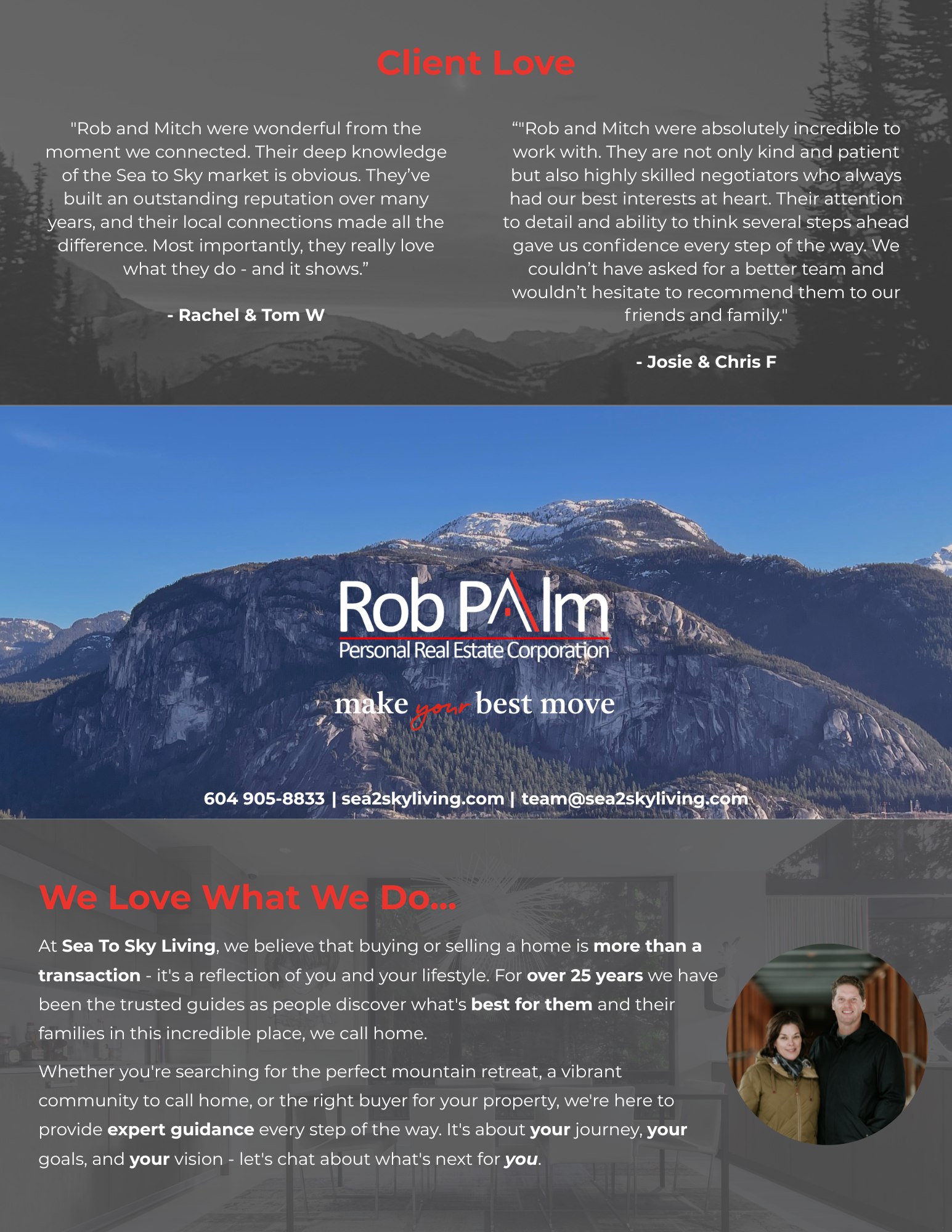 Squamish tri-fold brochure, outside panels with the Stawamus Chief on the cover