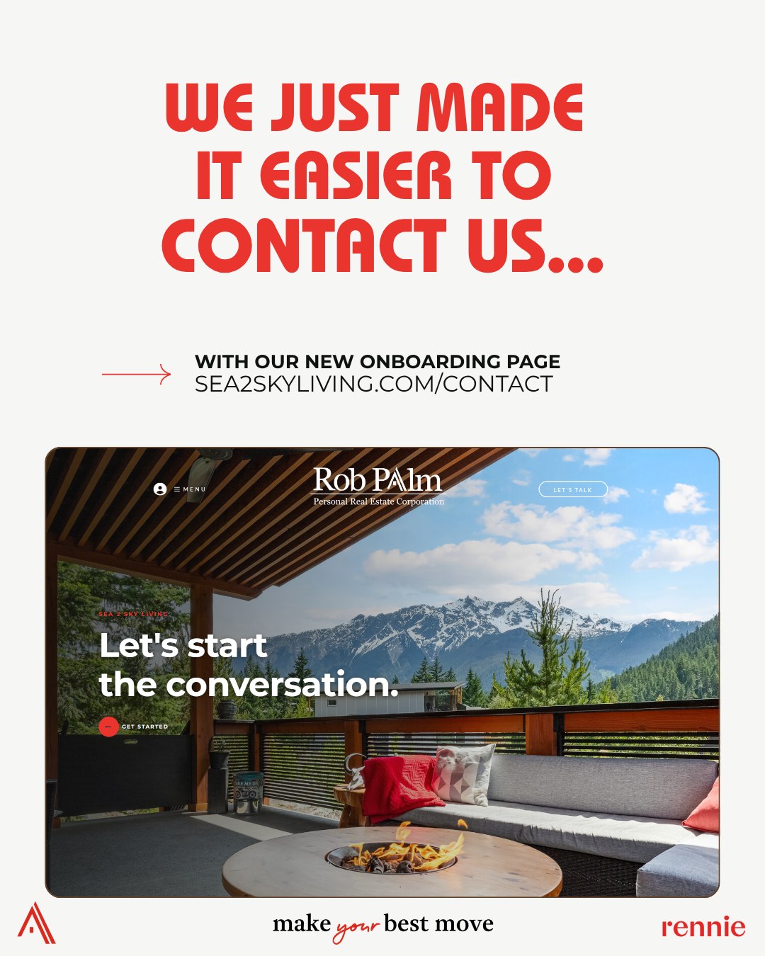 The live onboarding page shown in its launch post: 'We just made it easier to contact us'
